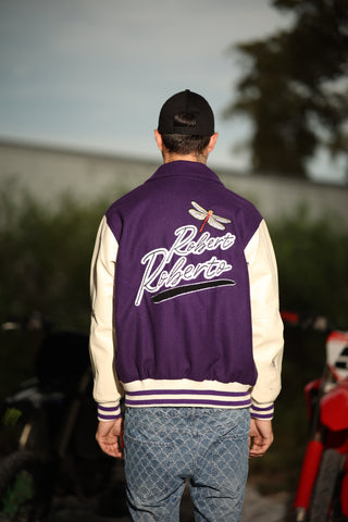 varsity jacket purple