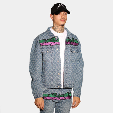 Blue Stitched Denim Jacket